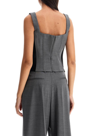 GIUSEPPE DI MORABITO Sleeveless Corset Top with Square Neckline for Women