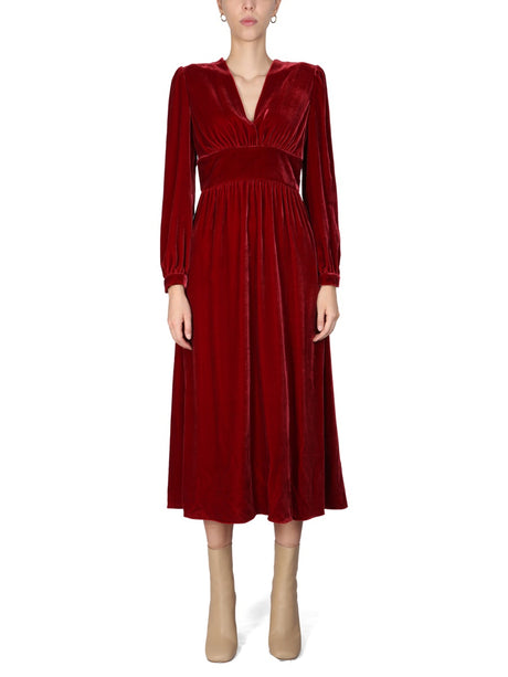 BOUTIQUE MOSCHINO Classic Long Sleeve Velvet Dress