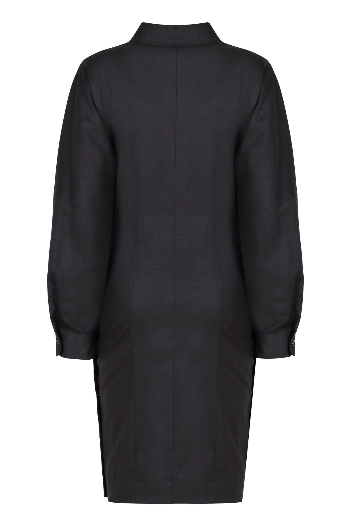 PHILOSOPHY DI LORENZO SERAFINI Chic Wool-Blend Asymmetric Shirt Dress