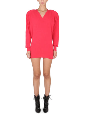 PHILOSOPHY DI LORENZO SERAFINI Chic Fuchsia Mini Dress with Padded Shoulders