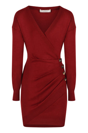 PHILOSOPHY DI LORENZO SERAFINI Chic Ribbed Wool-Blend Mini Dress