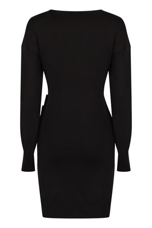 PHILOSOPHY DI LORENZO SERAFINI Elegant Wool-Blend Gathered Mini Dress