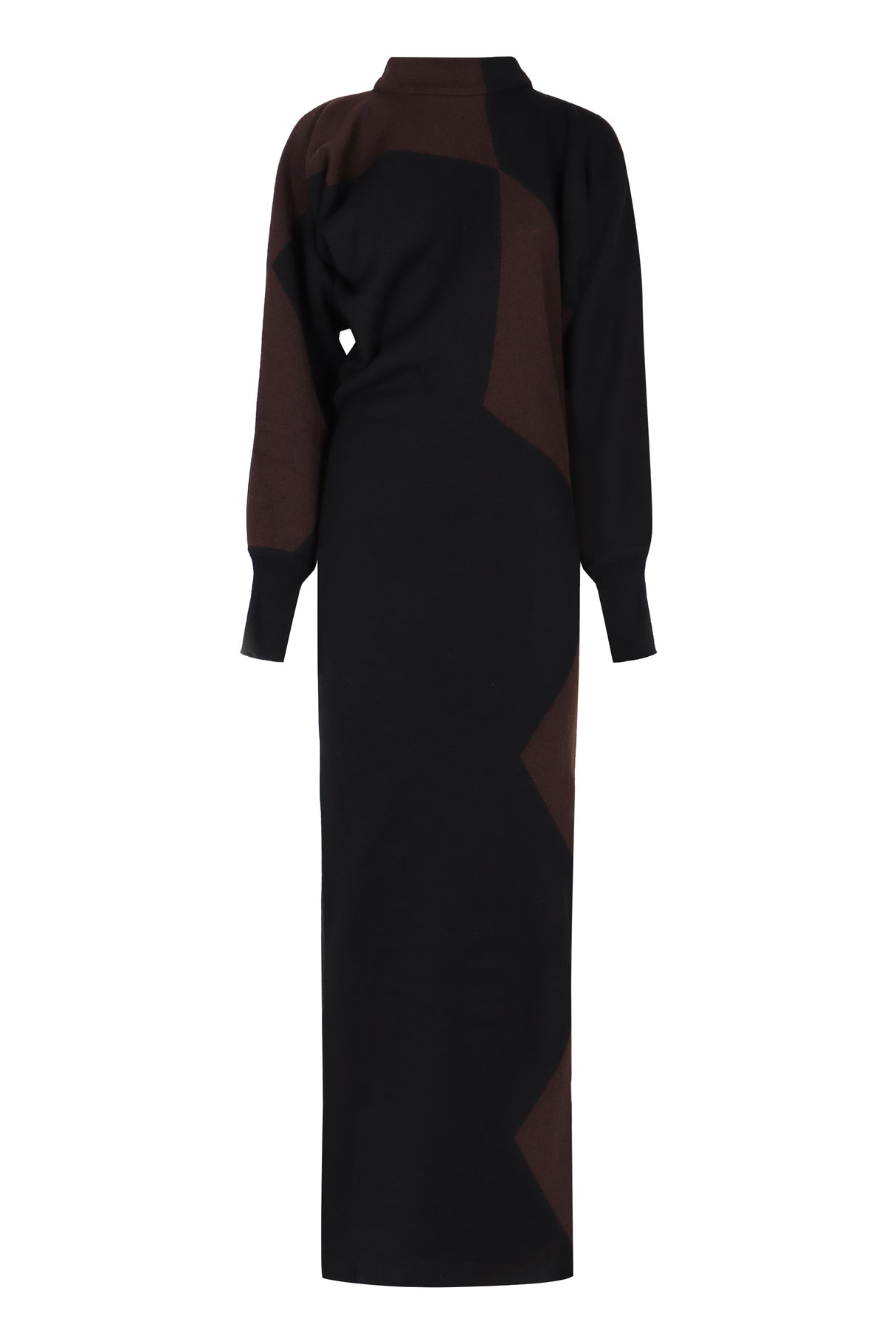 PHILOSOPHY DI LORENZO SERAFINI Elegant Long Knit Dress with Back Cut-Out