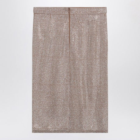 GIUSEPPE DI MORABITO High Waist Midi Skirt with Silver Rhinestones