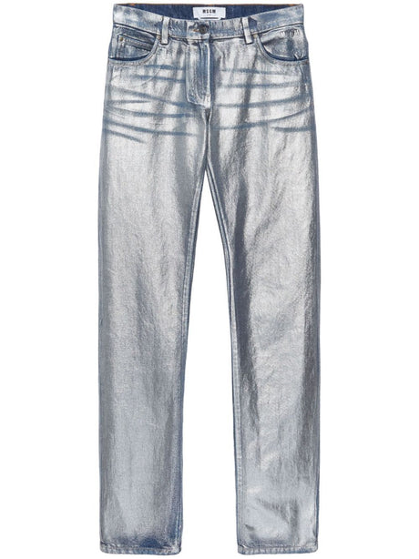 MSGM Metallic Slim Fit Jeans for Men