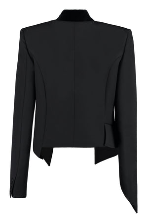 MOSCHINO COUTURE Sophisticated Black Wool Asymmetric Jacket for Women