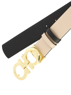 FERRAGAMO Adjustable and Reversible Beige Belt for Women - Premium Leather