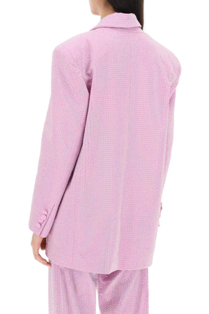 Áo khoác cotton hạt pha lê hồng nữ thiết kế bởi nhà thiết kế Italy SS23