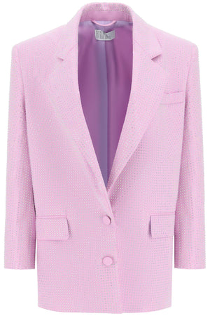 Áo khoác cotton hạt pha lê hồng nữ thiết kế bởi nhà thiết kế Italy SS23