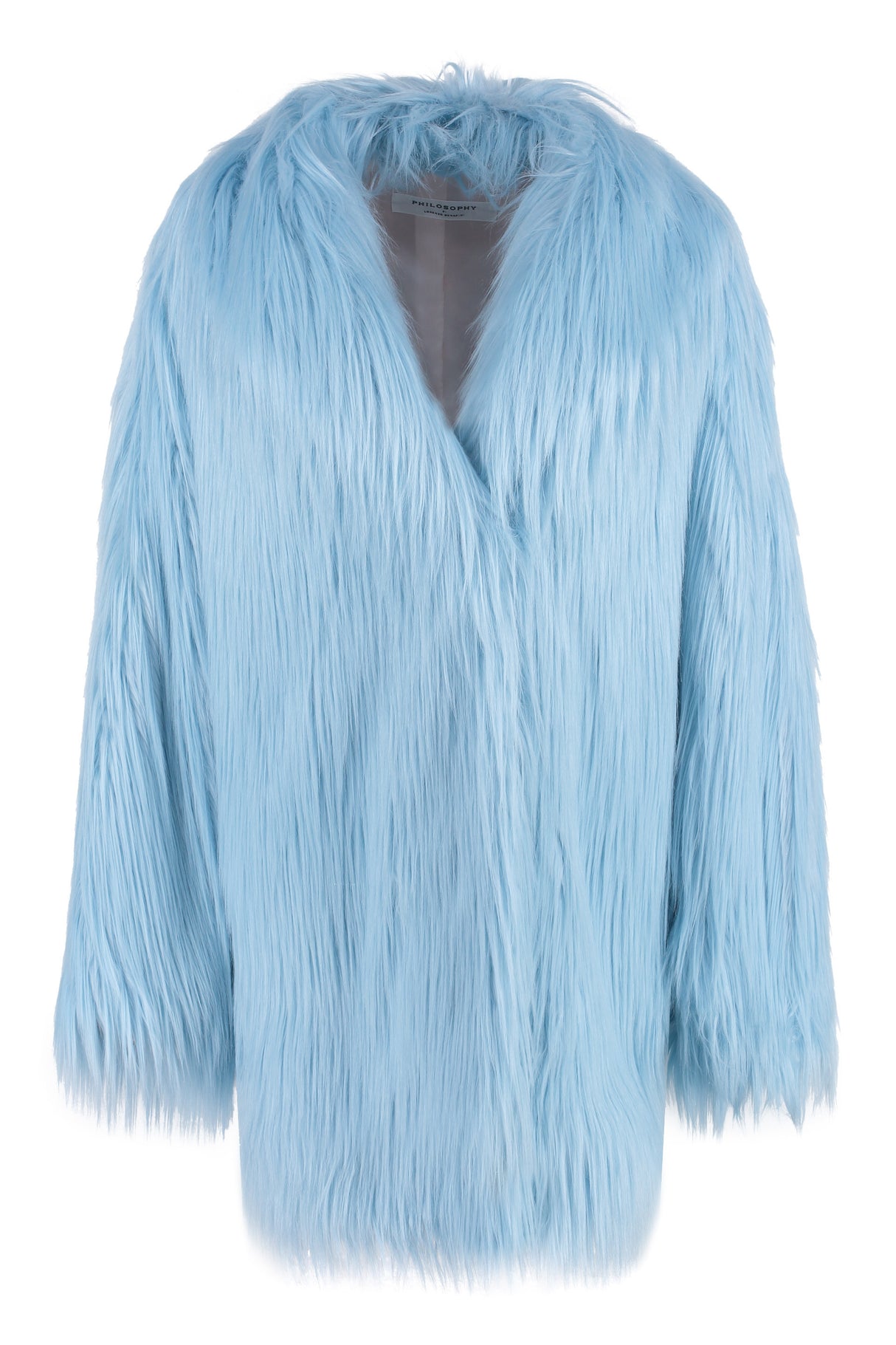Áo khoác lông giả mã màu xanh dương phong cách người phụ nữ - Bộ sưu tập FW22