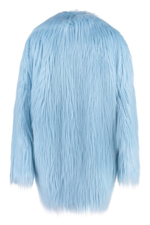 PHILOSOPHY DI LORENZO SERAFINI Blue Oversized Faux Fur Jacket for Women
