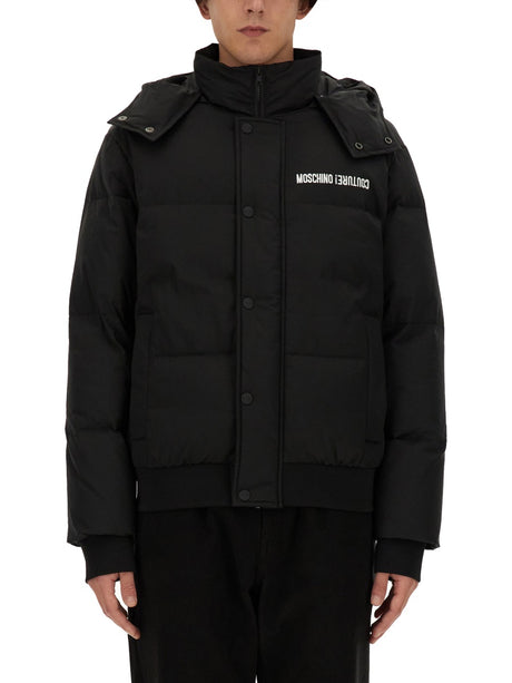 MOSCHINO COUTURE Men's Down Jacket with Logo - Size 48 IT