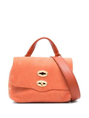 ZANELLATO Chic Orange Suede Studded Mini Handbag