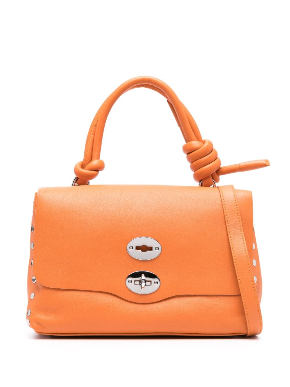 ZANELLATO Carrot Orange Leather Grained Handbag for Women