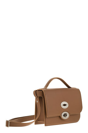 ZANELLATO Square Minimalist Bordeaux Handbag with Detachable Strap - FW23