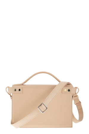 ZANELLATO Square Pink Handbag with Postman Clasp and Detachable Strap for Women