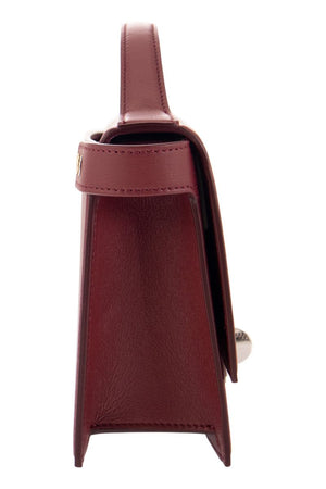 ZANELLATO Square Minimalist Bordeaux Handbag with Detachable Strap - FW23