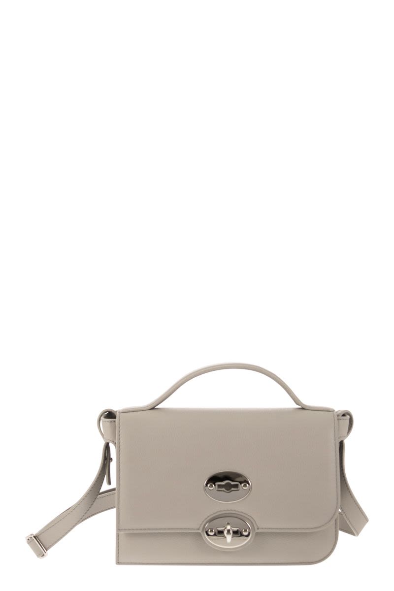 ZANELLATO Square Minimalist Bordeaux Handbag with Detachable Strap - FW23