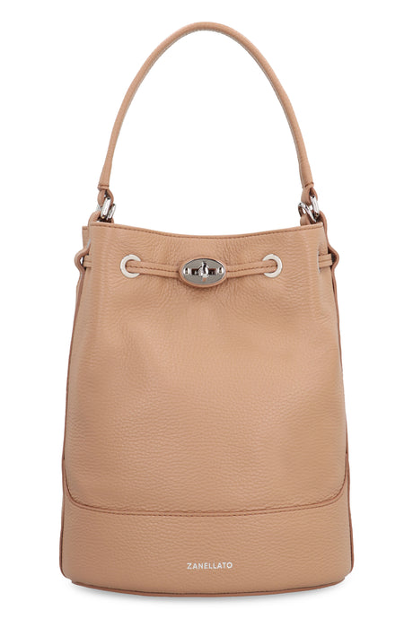 ZANELLATO Leather Bucket Handbag - 22cm x 28cm x 14cm