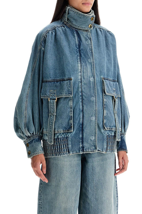 Áo khoác bomber denim oversized - Size 0