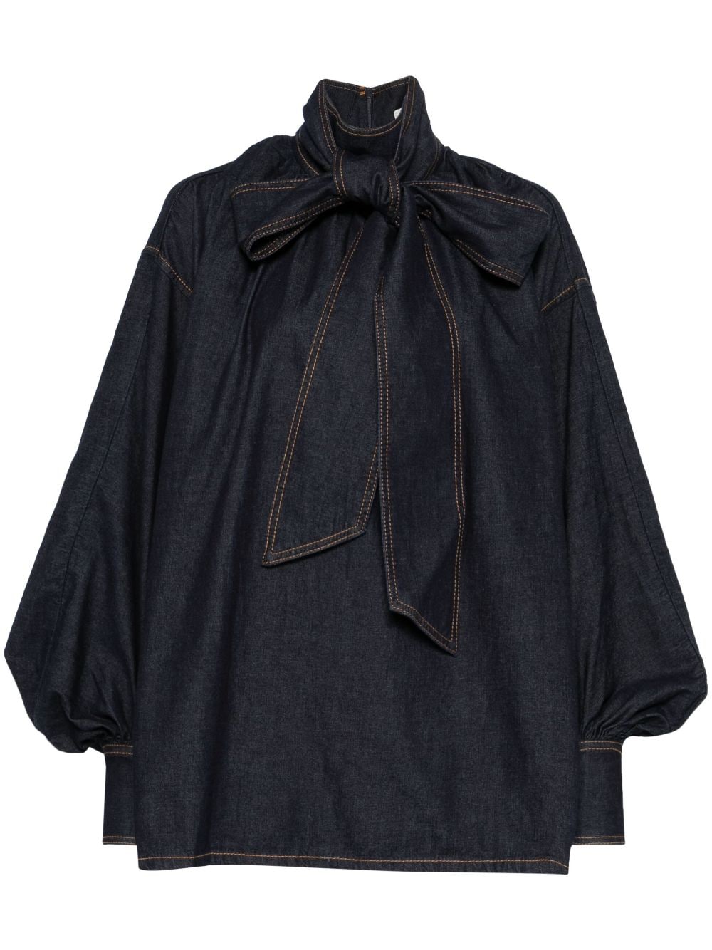 ZIMMERMANN Chic Midnight Blue Cotton Denim Top