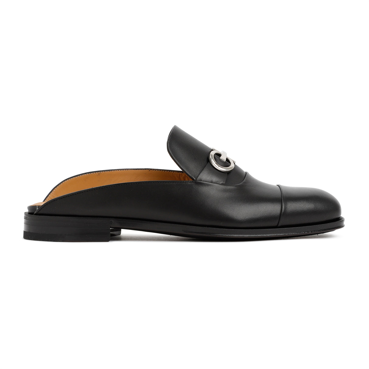 FERRAGAMO Men's Black Leather Gab Loafer SS23