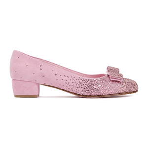 FERRAGAMO Elegant Suede Vara Ballerinas in Pink and Purple for Women