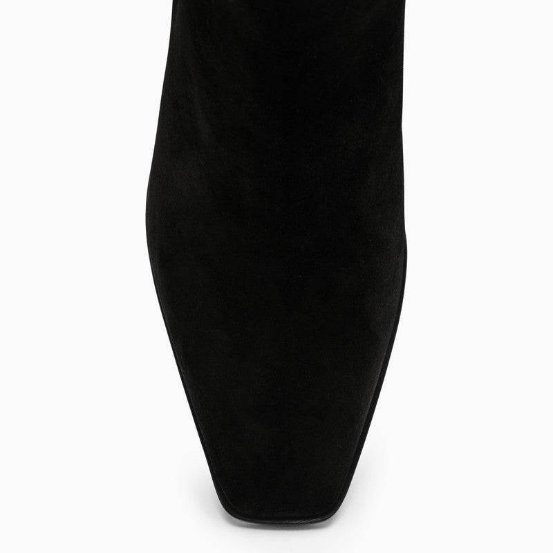 FERRAGAMO Classic Black Leather Ankle Boot for Women