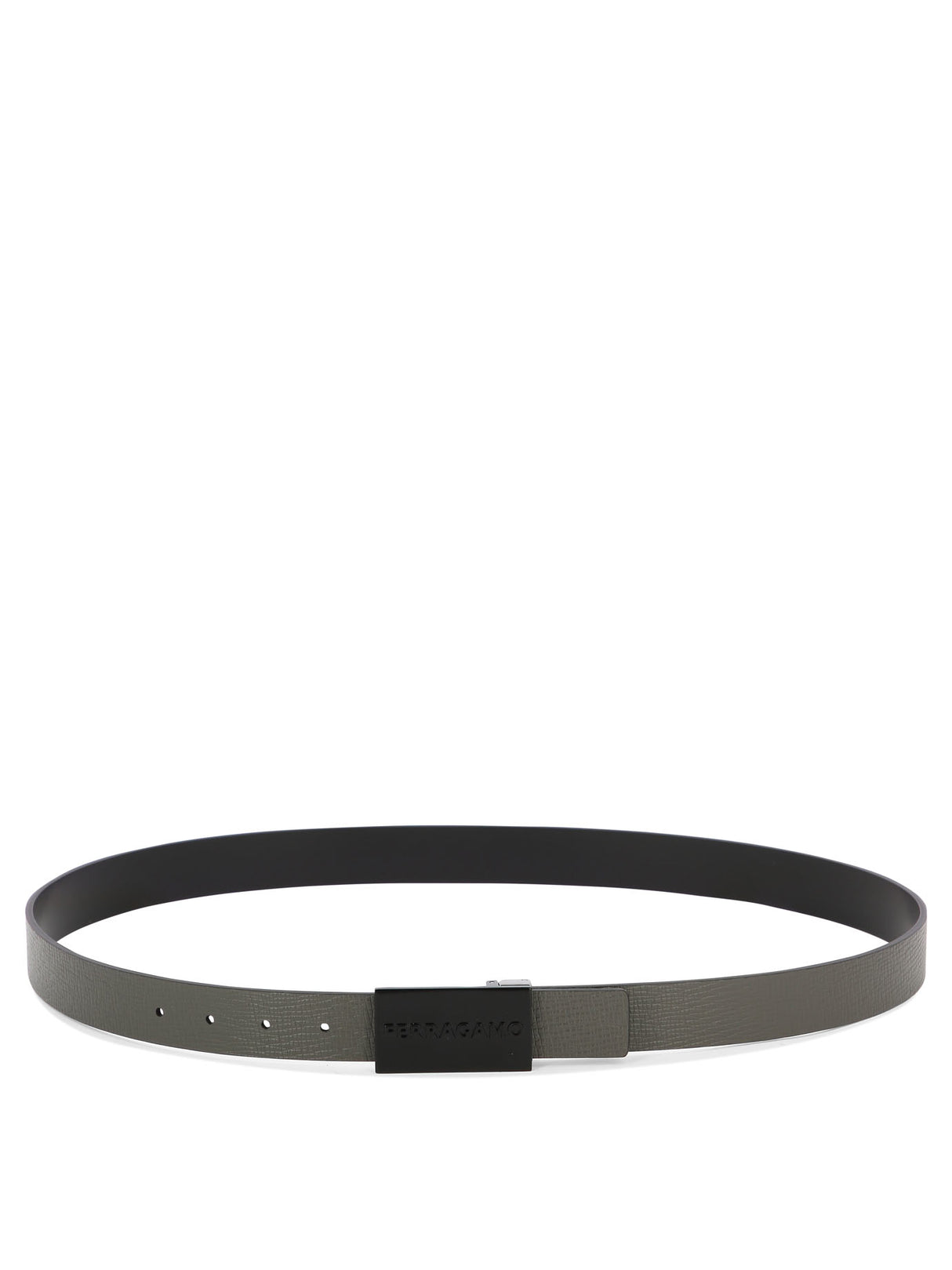 FERRAGAMO Men's Grey Leather Belt