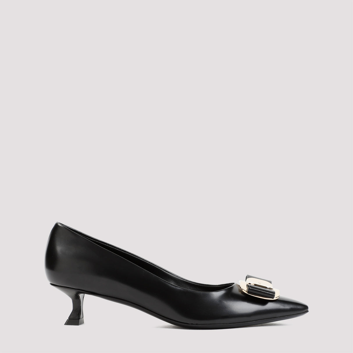 FERRAGAMO Black 4CM-Heel Leather Pumps for Women