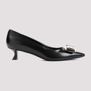 FERRAGAMO Black 4CM-Heel Leather Pumps for Women