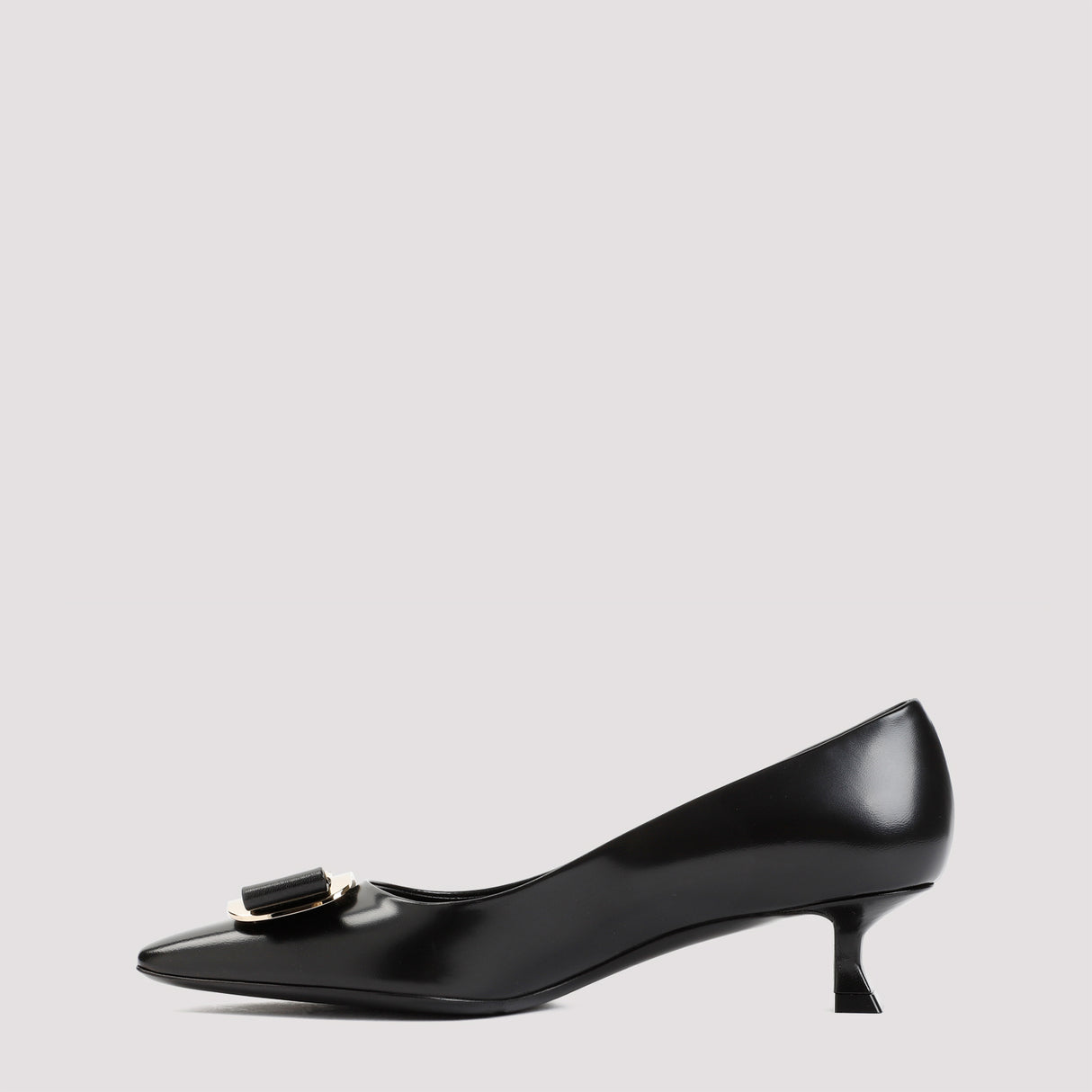 FERRAGAMO Black 4CM-Heel Leather Pumps for Women