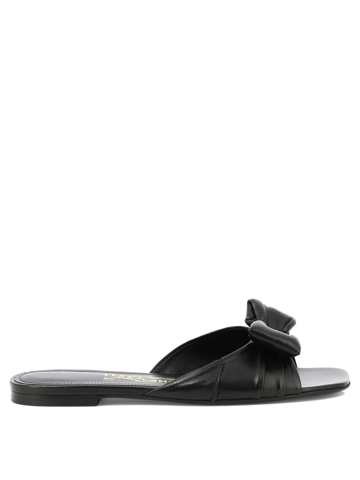 FERRAGAMO Black Leather Sandals for Women - SS24 Collection