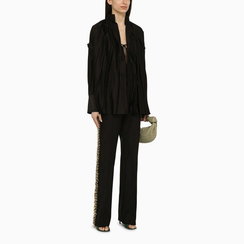 FERRAGAMO Black Viscose Kaftan Shirt for Women - SS24 Collection