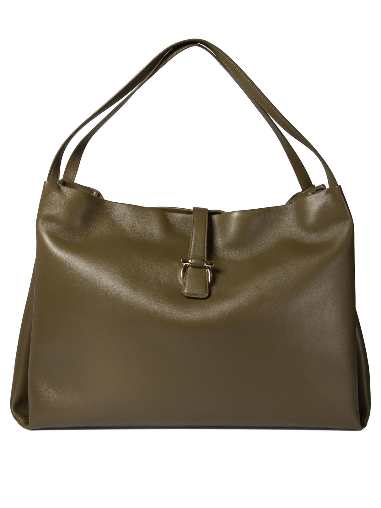 FERRAGAMO Luxurious Large Leather Tote Shoulder Bag