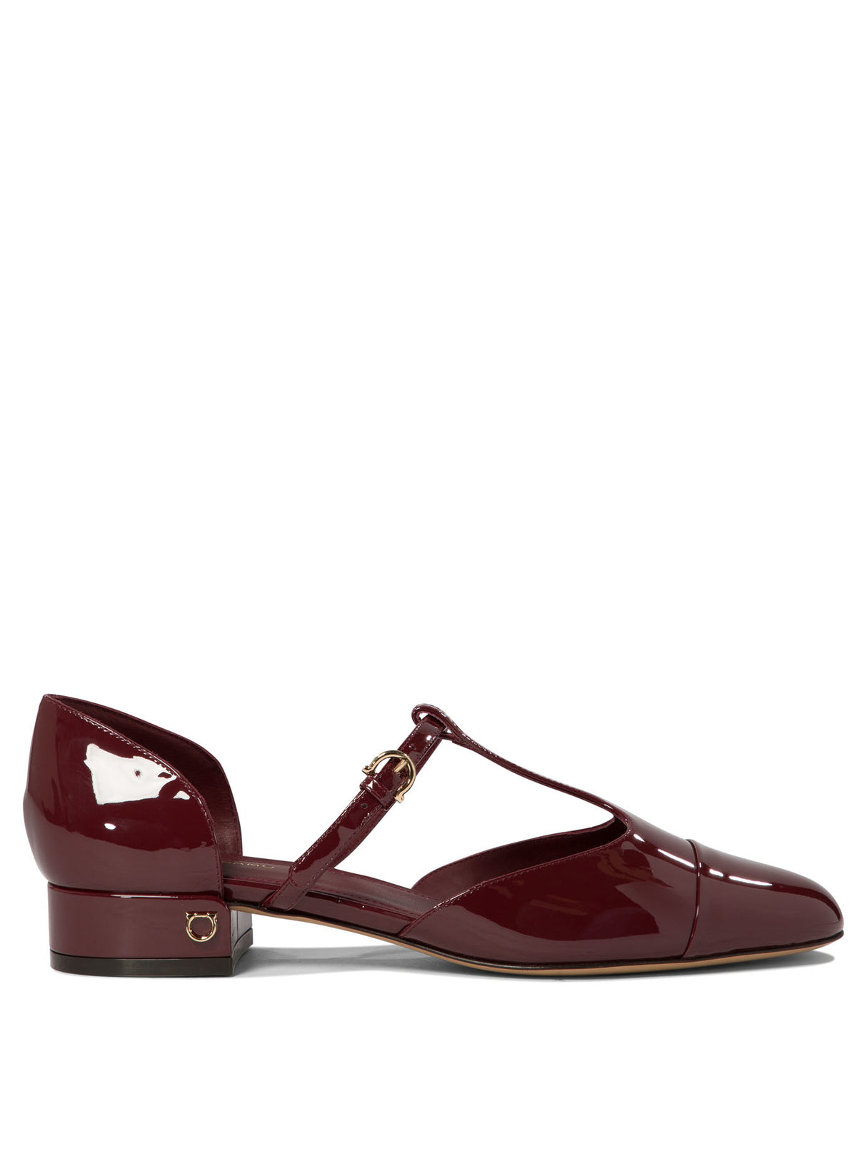 FERRAGAMO Elegant T-Strap Mary Jane Ballet Flats (2 CM Heel)