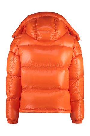 MONCLER Orange Hooded Short Down Jacket for Men