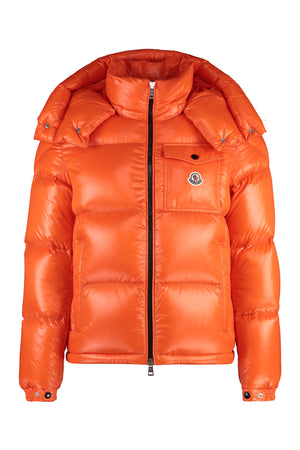 MONCLER Orange Hooded Short Down Jacket for Men