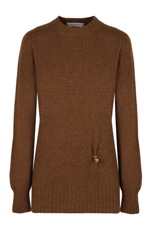 PHILOSOPHY DI LORENZO SERAFINI Luxurious Wool-Cashmere Sweater with Gold-Tone Detail