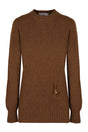 PHILOSOPHY DI LORENZO SERAFINI Luxurious Wool-Cashmere Sweater with Gold-Tone Detail