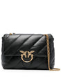 PINKO Mini Black Leather Handbag with Chain Strap