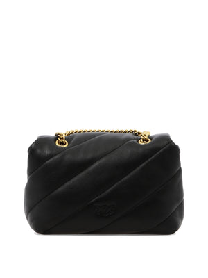 PINKO Chic Mini Puff Leather Shoulder Bag