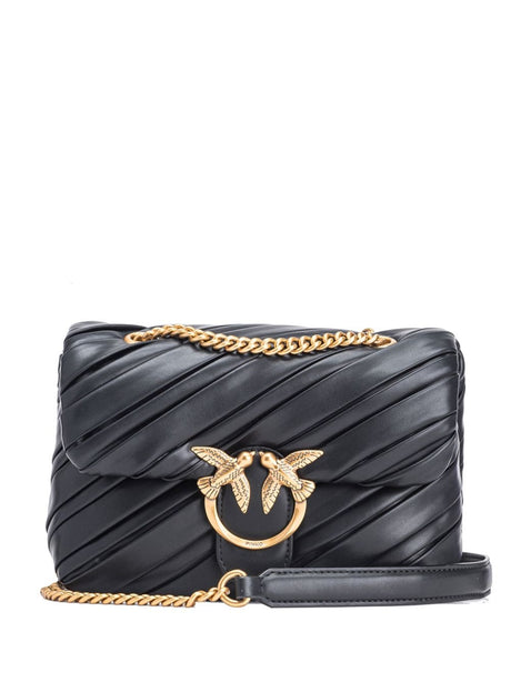 PINKO Quilted Faux Leather Shoulder Handbag