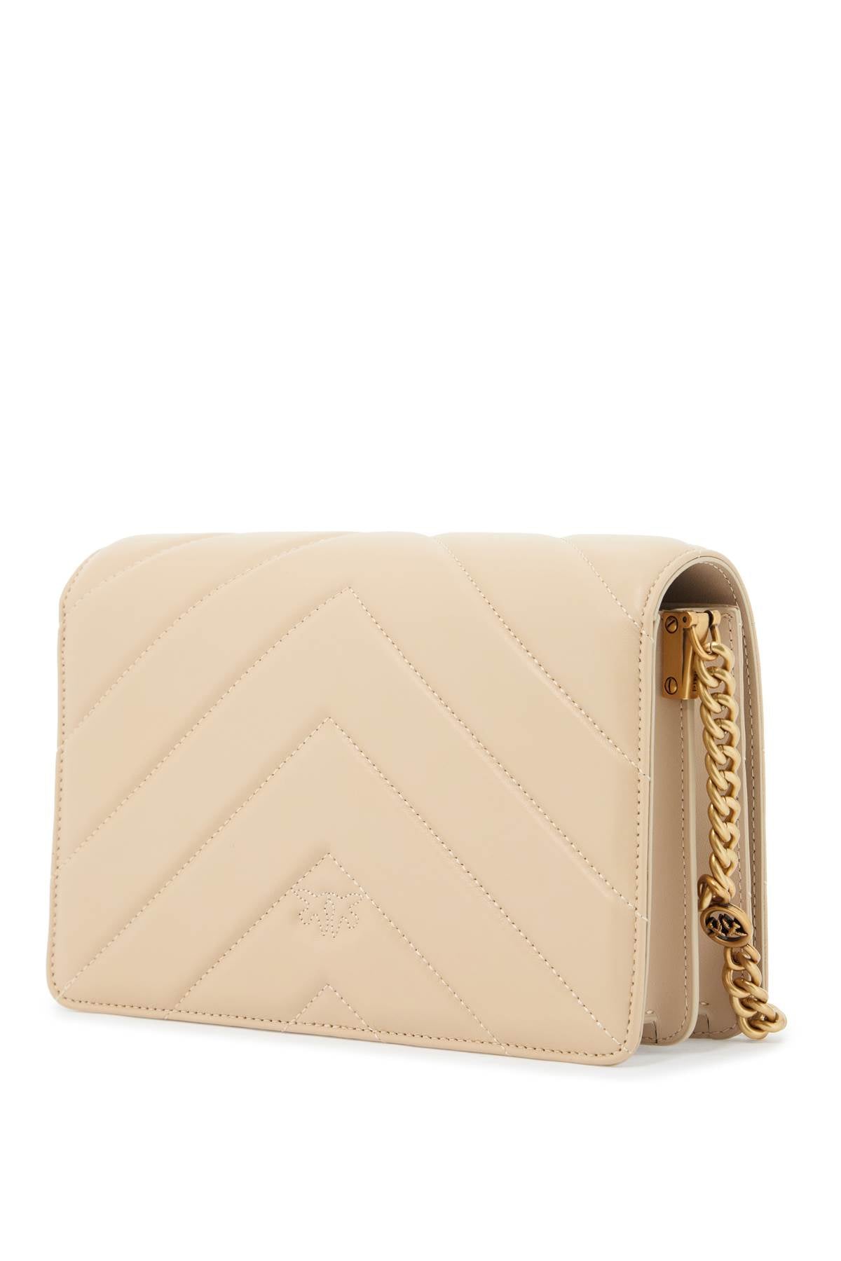 PINKO Chevron Quilted Handbag with Iconic Buckle