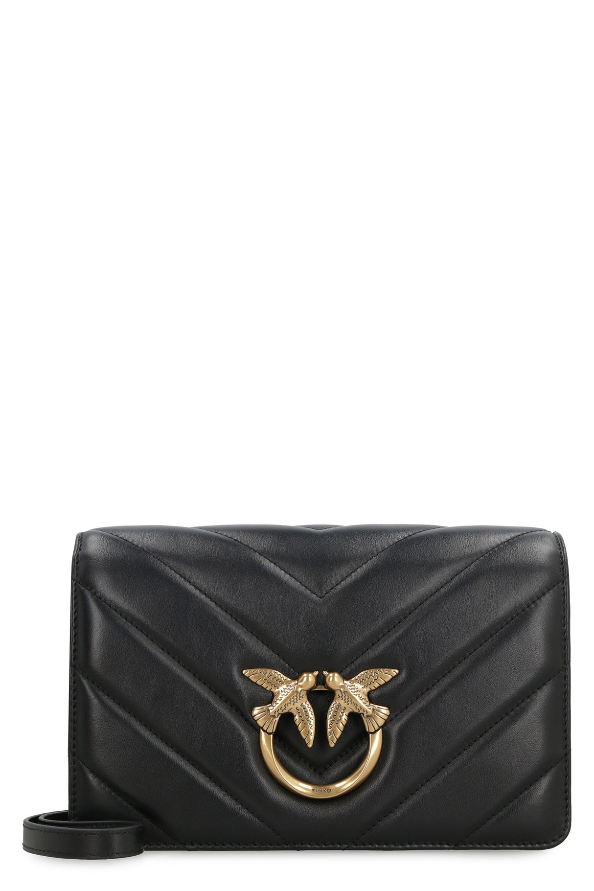 PINKO Chevron Quilted Handbag with Iconic Buckle