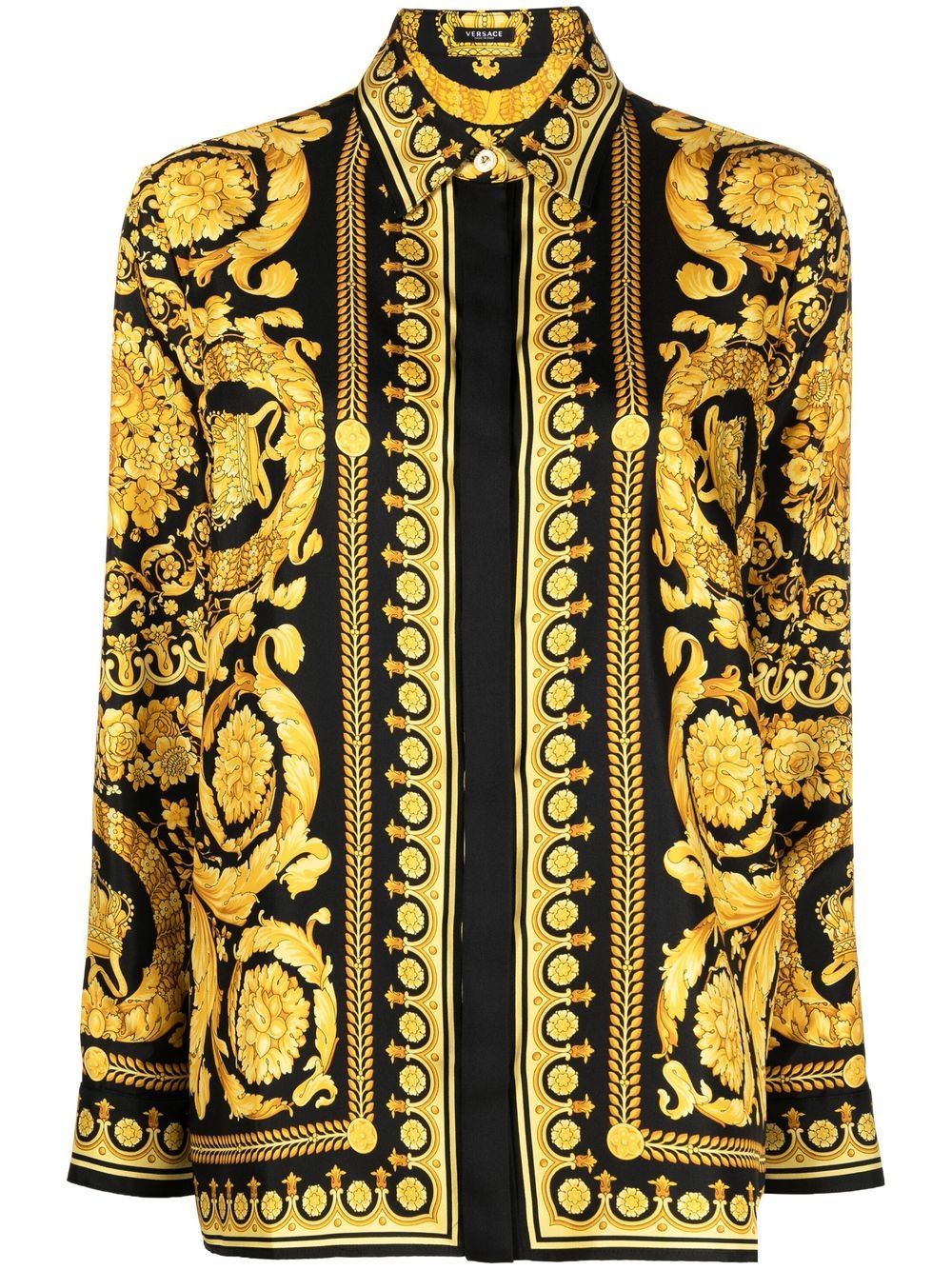 VERSACE Baroque-Print Silk Shirt for Women - FW24