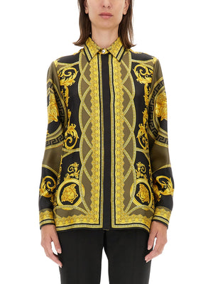 VERSACE Regular Fit Coupe Des Dieux Shirt - Size 40 IT