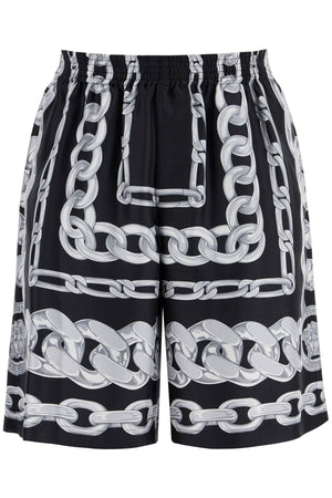 VERSACE Silk Chains Bermuda Shorts - Knee-Length Fit