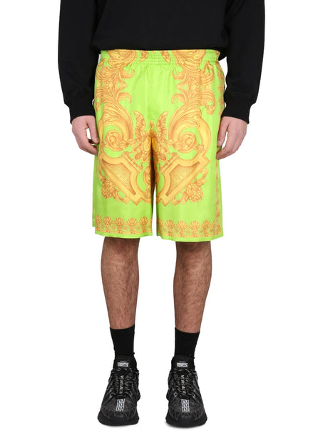 VERSACE Luxury Silk Shorts - Regular Fit, Size 50