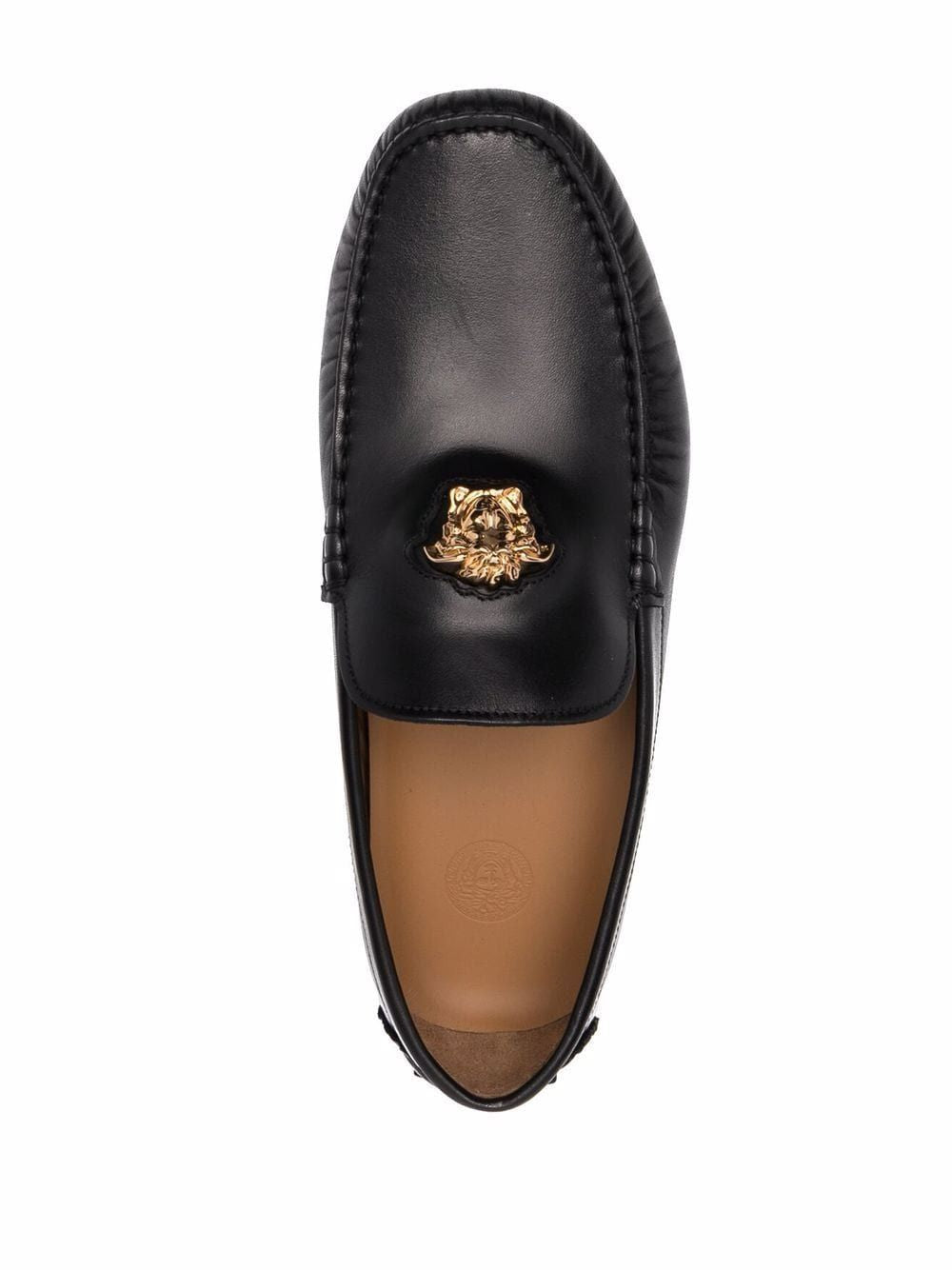 VERSACE Medusa Emblem Leather Loafers